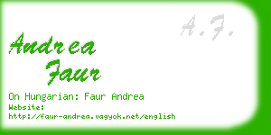 andrea faur business card